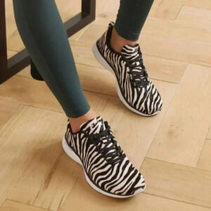 Apl Shoes Athletic Zebra Print Iconic Pro Hair Calf Sneakers Size 9 Womens
